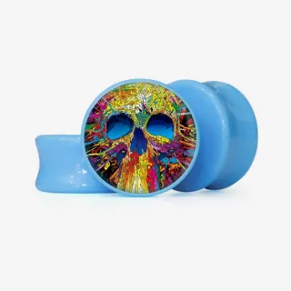 Plug Caveira Psicodélica 2 - Base Selecionável - Caveira